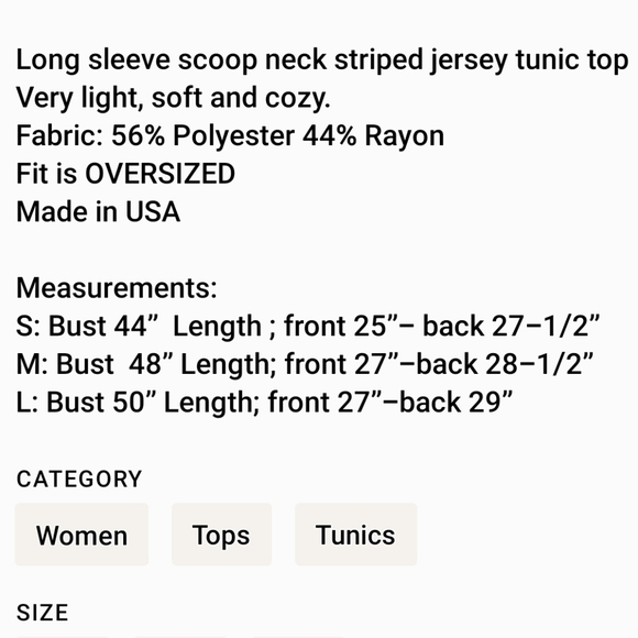 **LAST ONE** Long sleeve scoop neck tunic - Picture 7 of 7